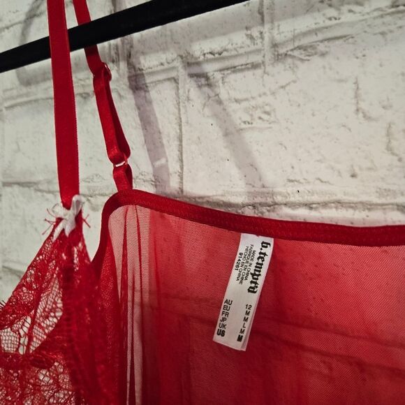 b.temptd red teddy nightgown - Picture 8 of 14
